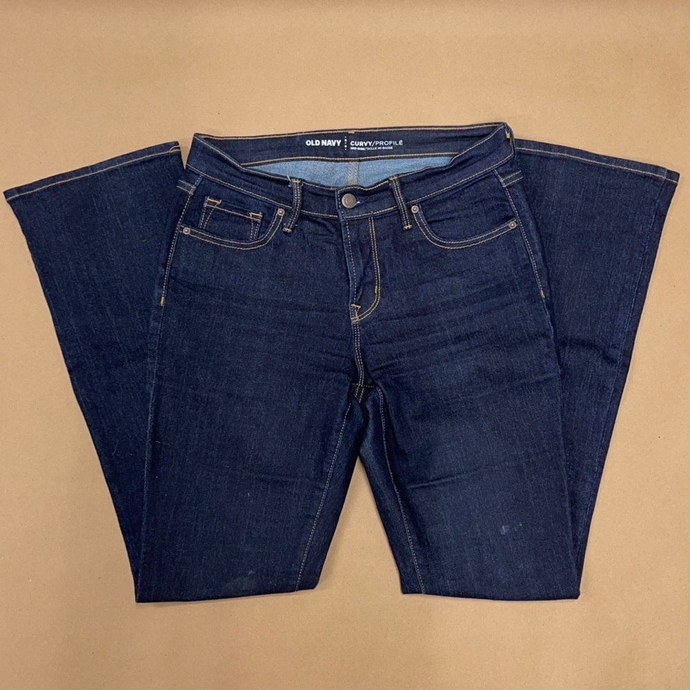 Old Navy Dark Wash Curvy Mid-Rise Bootcut Jeans